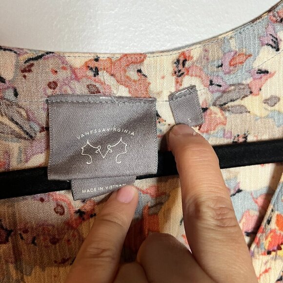 Anthropologie Vanessa Virginia Floral Button Front Tunic Top - Picture 4 of 6